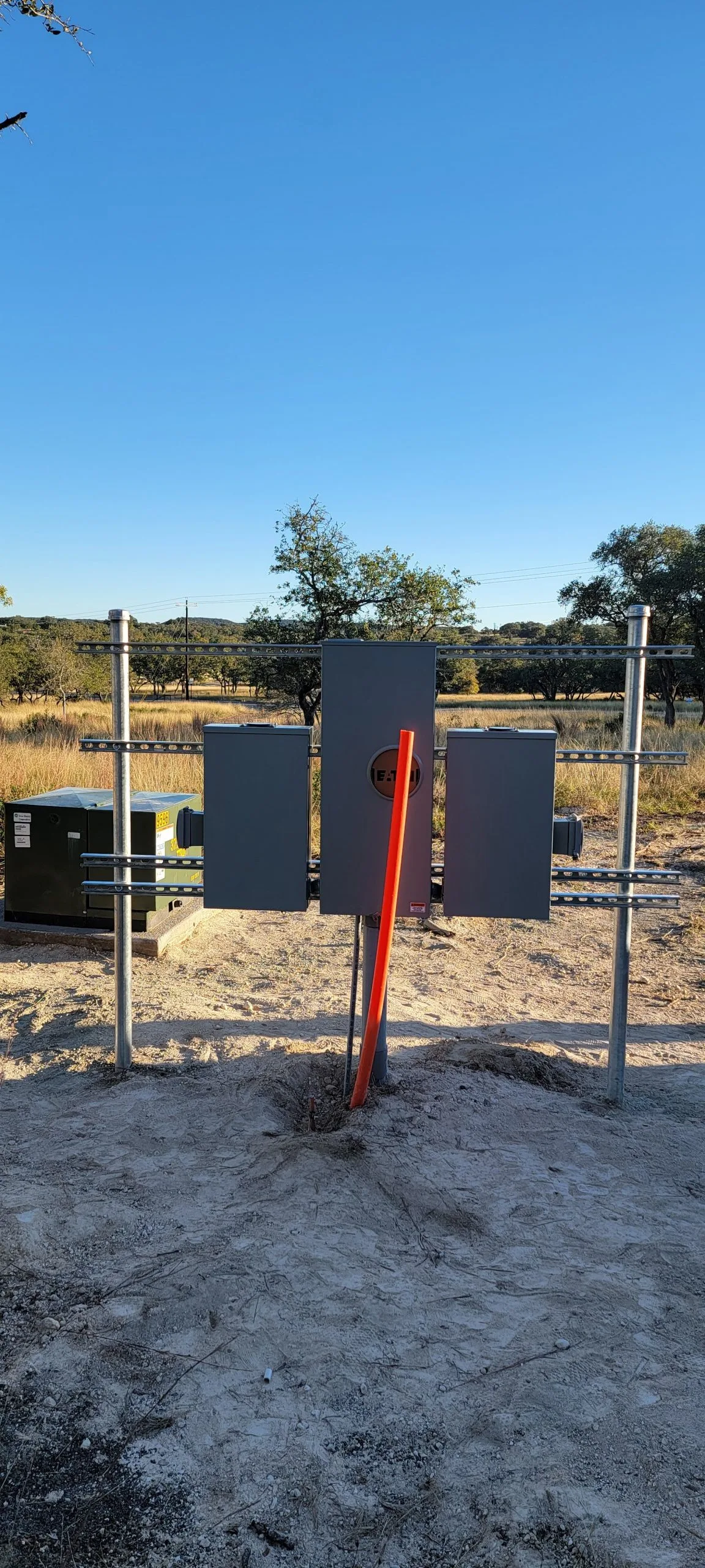 Outdoor meter base and electrical panels installed by Good Times Electric